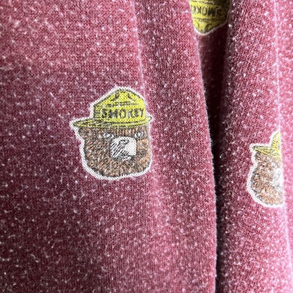 Women's Burgundy Pajama Shorts with Bear Print - Picture 3 of 8